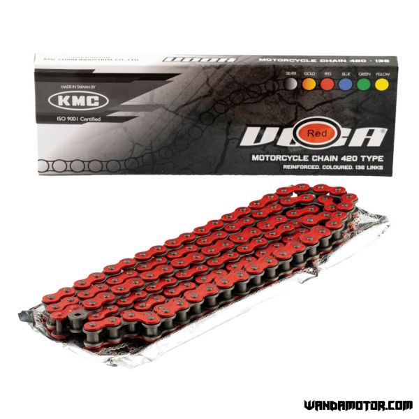 Chain Voca 420-136 red reinforced